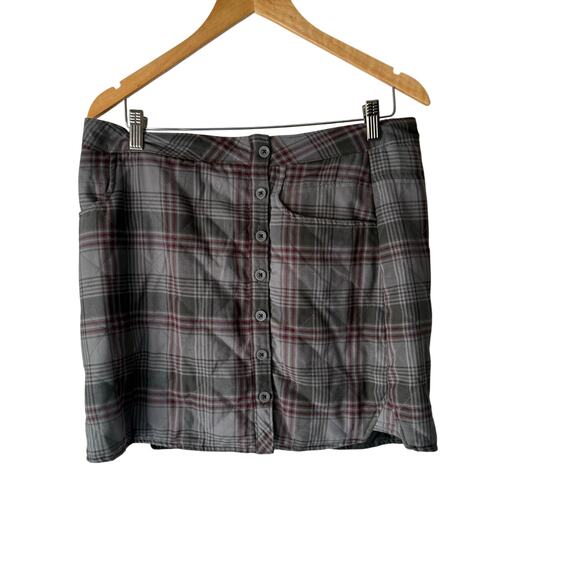 Horny Toad Size 8 Outdoor Gray Plaid Mini Skirt Academia - Picture 1 of 8